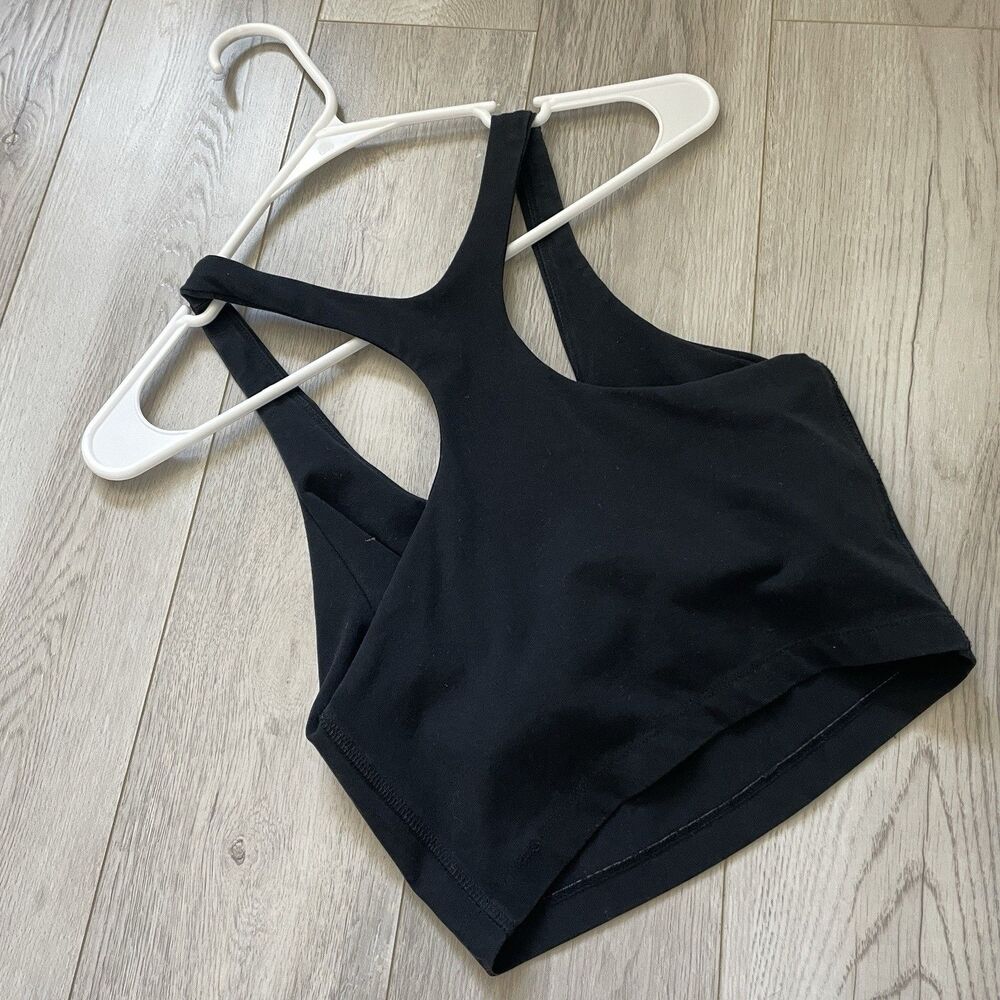 Mate Sports Bra organic cotton racerback longline womens Black (small) natural - Picture 4 of 5